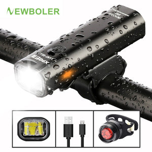 NEWBOLER 400LM Bike Front Light Set Anti-glare USB Rechargeable MTB Bicycle Light Wiht Taillight 3 Mode Led Cycling Headlight