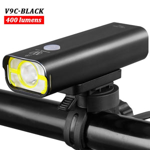 WHEEL UP 200 400 600 Lumens USB Rechargeable Bike Headlight Bicycle Front Handlebar Cycling Led Light Battery Flashlight Torch