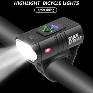 T6 LED Bicycle Light 10W 800LM 6 Modes USB Rechargeable Power Display MTB Mountain Road Bike Front Lamp Cycling Equipment