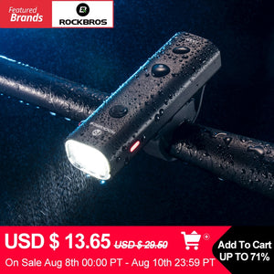 ROCKBROS Bike Light Rainproof USB Rechargeable LED 2000mAh MTB Front Lamp Headlight Aluminum Ultralight Flashlight Bicycle Light