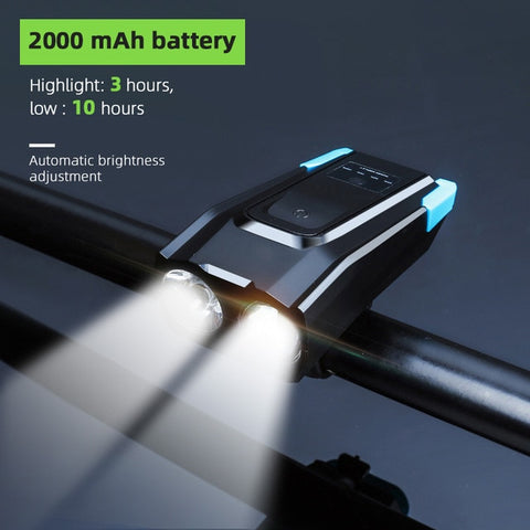4000mAh Induction Bicycle Front Light Set USB Rechargeable Smart Headlight With Horn 800 Lumen LED Bike Lamp Cycling FlashLight