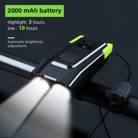 4000mAh Induction Bicycle Front Light Set USB Rechargeable Smart Headlight With Horn 800 Lumen LED Bike Lamp Cycling FlashLight