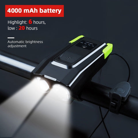 4000mAh Induction Bicycle Front Light Set USB Rechargeable Smart Headlight With Horn 800 Lumen LED Bike Lamp Cycling FlashLight