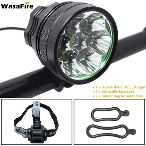 WasaFire 10000 Lumen Bicycle Light 7* XML T6 Bike Headlight Cycling LED MTB Bike Front Light + Rechargeable 18650 Battery Pack