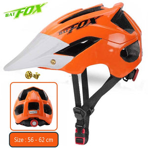 BATFOX bike helmet men women bicycle helmet integrally-molded mtb helmets casco batfox mtb casque velo cycling helmets Size:M/L