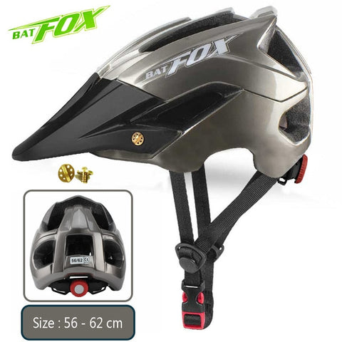 BATFOX bike helmet men women bicycle helmet integrally-molded mtb helmets casco batfox mtb casque velo cycling helmets Size:M/L
