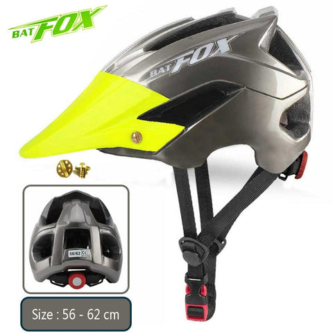 BATFOX bike helmet men women bicycle helmet integrally-molded mtb helmets casco batfox mtb casque velo cycling helmets Size:M/L