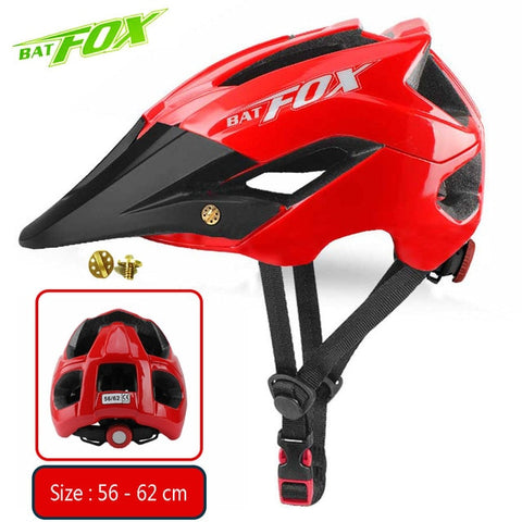 BATFOX bike helmet men women bicycle helmet integrally-molded mtb helmets casco batfox mtb casque velo cycling helmets Size:M/L