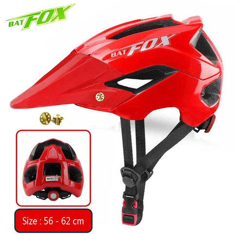 BATFOX bike helmet men women bicycle helmet integrally-molded mtb helmets casco batfox mtb casque velo cycling helmets Size:M/L