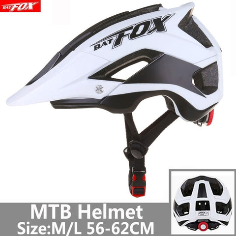 BATFOX Bicycle Helmet Red Road Mountain Cycling Helmets Integrally-molded CE MTB With Sun Visor Men Women Ultralight Bike Helmet