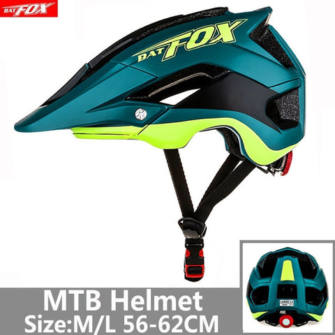 BATFOX Bicycle Helmet Red Road Mountain Cycling Helmets Integrally-molded CE MTB With Sun Visor Men Women Ultralight Bike Helmet