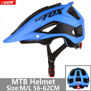 BATFOX Bicycle Helmet Red Road Mountain Cycling Helmets Integrally-molded CE MTB With Sun Visor Men Women Ultralight Bike Helmet