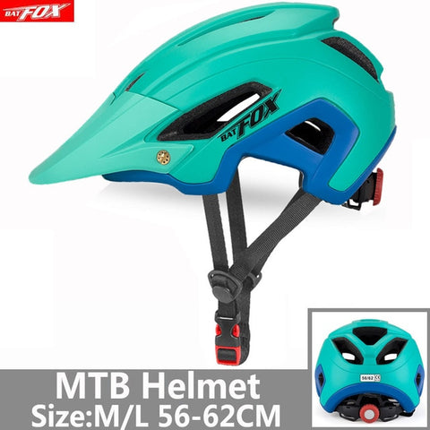 BATFOX Bicycle Helmet Red Road Mountain Cycling Helmets Integrally-molded CE MTB With Sun Visor Men Women Ultralight Bike Helmet