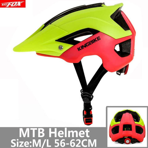 BATFOX Bicycle Helmet Red Road Mountain Cycling Helmets Integrally-molded CE MTB With Sun Visor Men Women Ultralight Bike Helmet