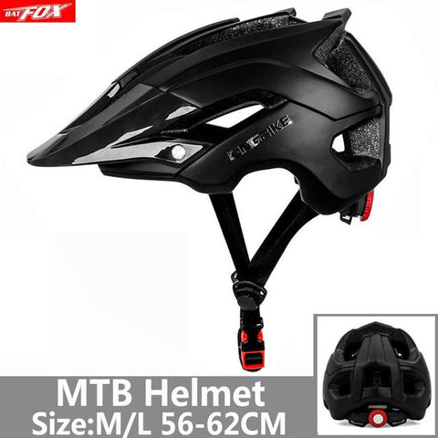BATFOX Bicycle Helmet Red Road Mountain Cycling Helmets Integrally-molded CE MTB With Sun Visor Men Women Ultralight Bike Helmet
