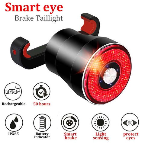 Smart Bike Light Brake induction Bicycle Back Lights USB Charging 22 COBLED 3Mode Rainproof Tail light Mtb Mountain Cycle light