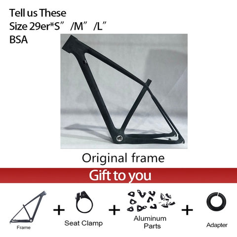 2020 New Chinese carbon mtb frame 29er bicicletas mountain bike 29er boost 148*12mm carbon frame 142*12 or 135*9mm bicycle frame