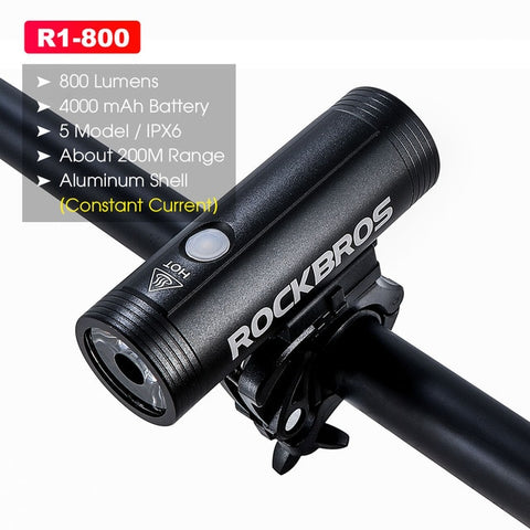 ROCKBROS 400/800 Lumen Bike Front Light Rainproof Bicycle LED Light Flashlight USB Charging MTB Road bike HeadLight Floodlight