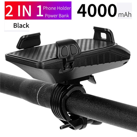 WEST BIKING Multifunction Bike Front Light Phone Holder Bicycle Bell Power Bank Bike Accessories 4 IN 1 Cycling Lamp Flashlight