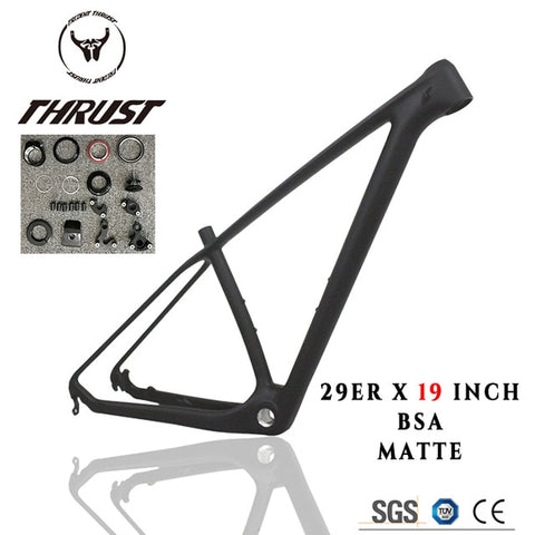 2020 THRUST brand T1000 carbon mtb frame 29er mtb carbon frame 29 carbon mountain bike frame 15 17 19 inch black bicycle frame