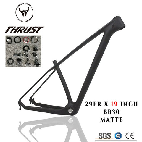 2020 THRUST brand T1000 carbon mtb frame 29er mtb carbon frame 29 carbon mountain bike frame 15 17 19 inch black bicycle frame