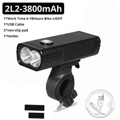 20000Lums Bicycle Light L2/T6 USB Rechargeable 5200mAh Bike Light IPX5 Waterproof LED Headlight  as Power Bank Bike Accessories
