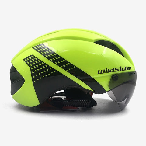 Aero helmet tt time trial cycling helmet for men women goggles race road bike helmet with lens Casco Ciclismo bicycle equipment