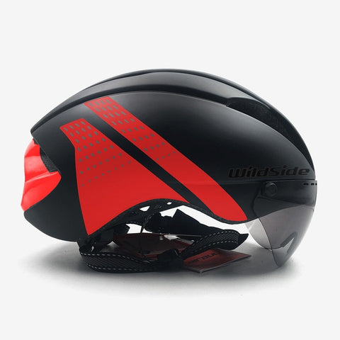 Aero helmet tt time trial cycling helmet for men women goggles race road bike helmet with lens Casco Ciclismo bicycle equipment