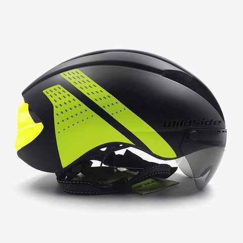 Aero helmet tt time trial cycling helmet for men women goggles race road bike helmet with lens Casco Ciclismo bicycle equipment
