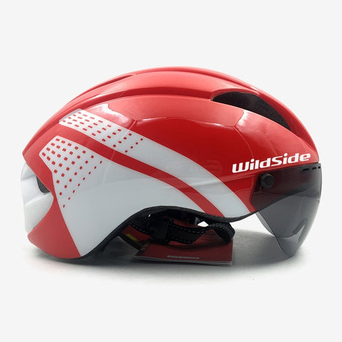 Aero helmet tt time trial cycling helmet for men women goggles race road bike helmet with lens Casco Ciclismo bicycle equipment