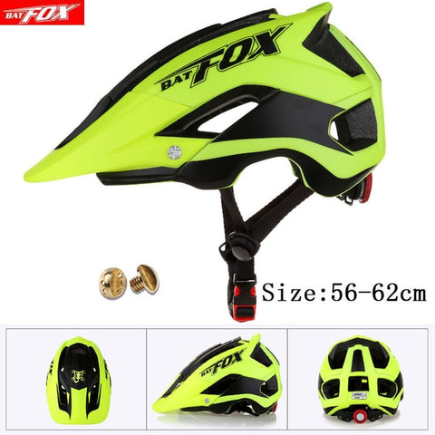 BATFOX bike helmet men women bicycle helmet integrally-molded mtb helmets casco batfox mtb casque velo cycling helmets Size:M/L