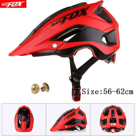 BATFOX bike helmet men women bicycle helmet integrally-molded mtb helmets casco batfox mtb casque velo cycling helmets Size:M/L