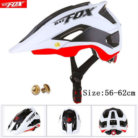 BATFOX bike helmet men women bicycle helmet integrally-molded mtb helmets casco batfox mtb casque velo cycling helmets Size:M/L