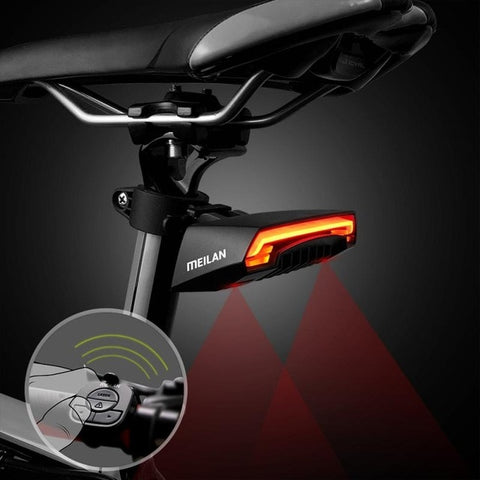 Upgraded Charm Blue Meilan X5 Bike Tail Light Bicycle Auto Sensing Brake Light Cycling USB Charging Waterproof Rear Light