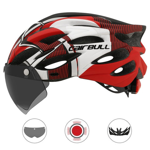 CAIRBULL Road Bicycle Helmet EPS Cascos Bicicleta with Tail Light Night PC Riding Helmet  MTB Bike Racing Carretera Helmet