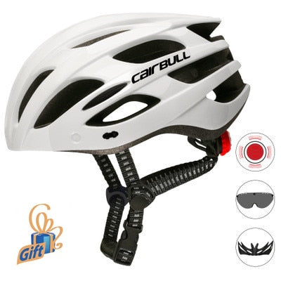 HOT Ultralight Cycling Helmet With Removable Visor Goggles Bicycle Taillight Intergrally-molded Mountain Road Bike MTB Helmets