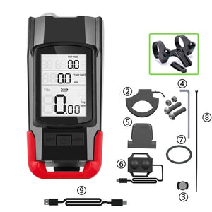 4 Mode USB Bike Light Lamp Bicycle Computer 5 Mode Horn Flashlight Cycle Bike Speedometer Led Front Lights Cycling Headlight