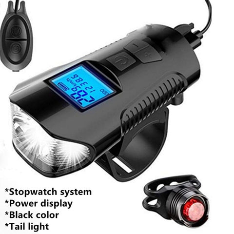 Bicycle Light Set Bike Front Light Rechargeable Bicycle Computer Light With Horn Cycling Flashlight Headlight Led Bike Tail Lamp