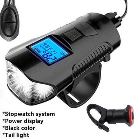 Bicycle Light Set Bike Front Light Rechargeable Bicycle Computer Light With Horn Cycling Flashlight Headlight Led Bike Tail Lamp