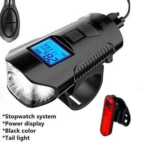 Bicycle Light Set Bike Front Light Rechargeable Bicycle Computer Light With Horn Cycling Flashlight Headlight Led Bike Tail Lamp