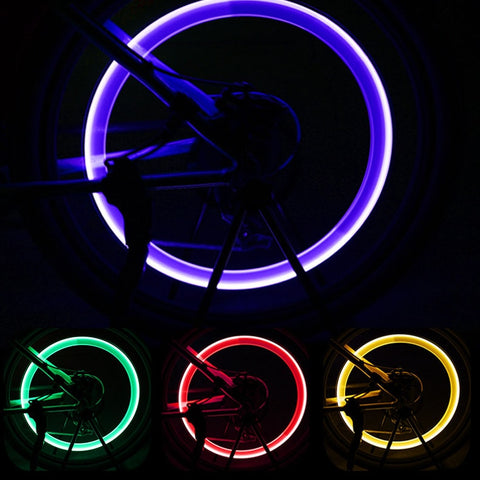 Bicycle Lights with Batteries Wheel Spoke Lamp LED Bike Valve Lights Tyre Tire Valve Cap MTB Bike Light Bicycle Bike Accessories